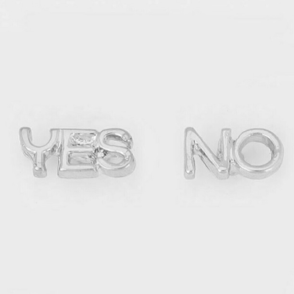 Yes No Stud Earrings